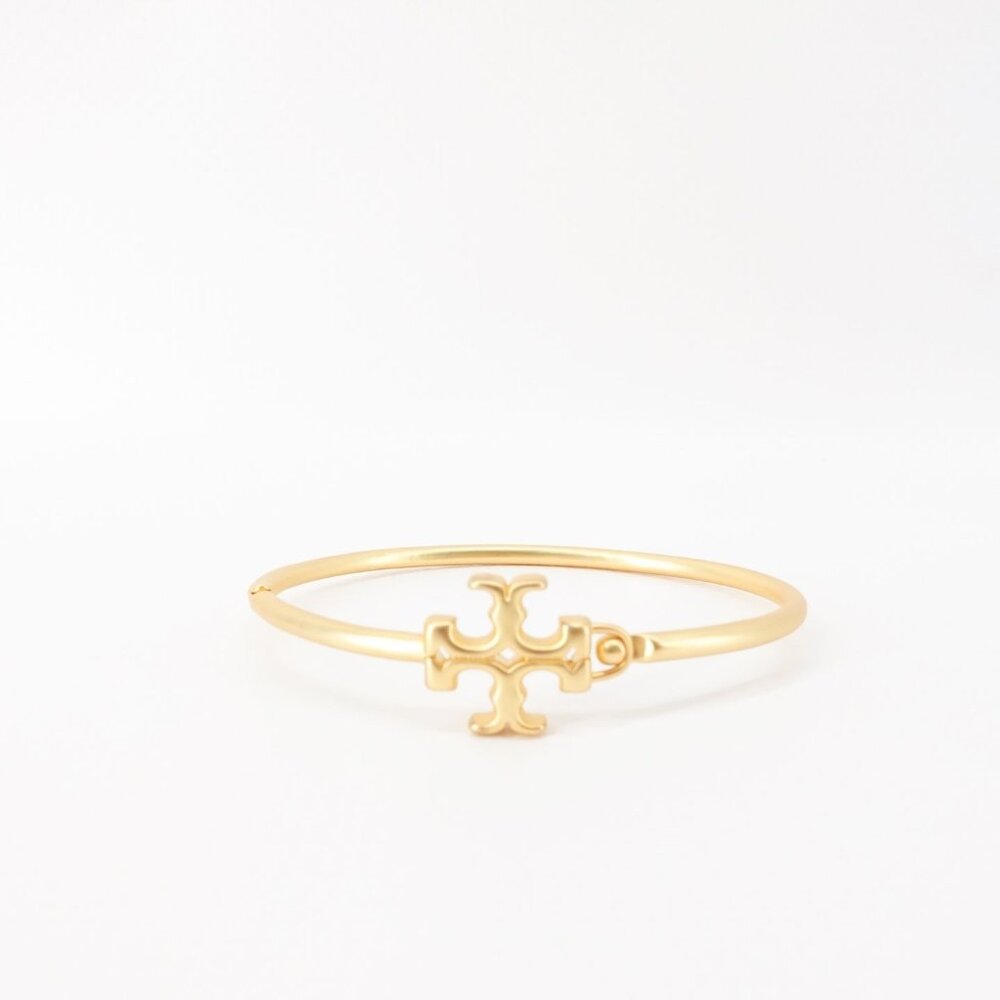 Tory Burch Eleanor Hinged Cuff Bracelet Gold OS